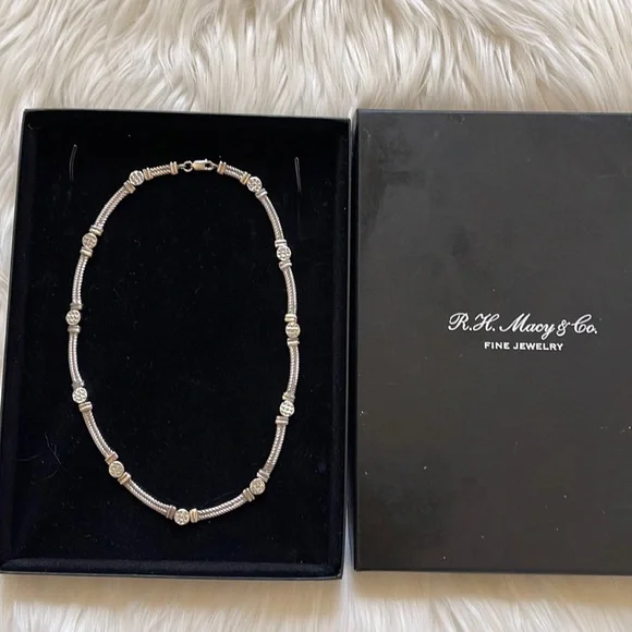 R.H. Macy & Co. Fine Jewelry 14K White Gold with Sterling Silver Necklace - Picture 1 of 3